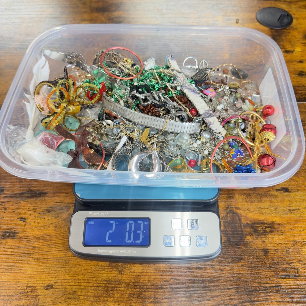 Craft Beading Jewelry Lot 2 lbs 0.3 oz Mixed Materials for DIY Upcycling Project